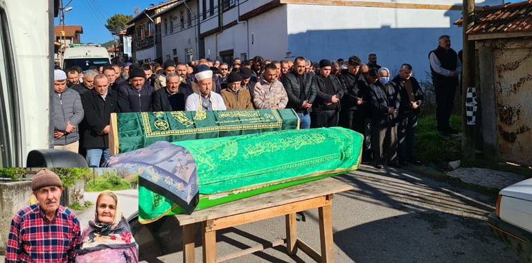 Karabük'ün Safranbolu ilçesinde sobadan çıkan karbonmonoksit gazından zehirlenerek ölen yaşlı çiftin naaşları kılınan cenaze namazının ardından toprağa verildi.