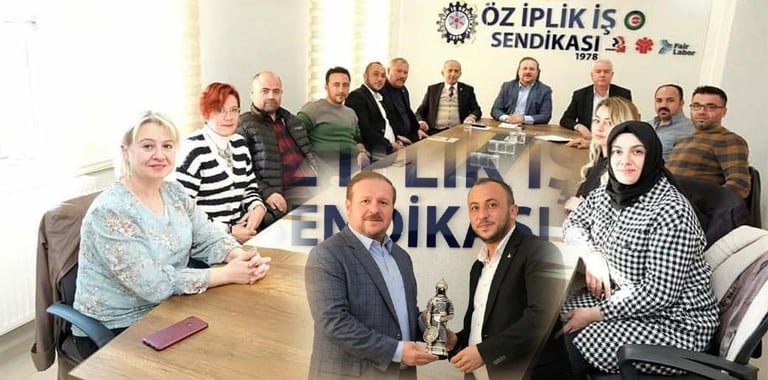 Öz İplik-İş Sendikası Karabük İl Başkanı Yavuz Bayıryol ve Yönetim Kurulu Üyeleri, geçtiğimiz ay yapılan 14. Olağan Genel Kurulda güven tazeleyen Öz İplik-İş Sendikası Genel Başkanı Rafi Ay'a hayırlı olsun ziyaretinde bulundu.