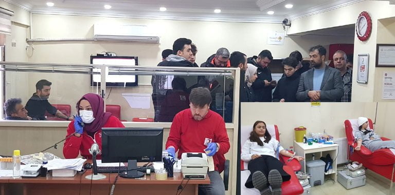 Kahramanmaraş merkezli meydana gelen 7,7 büyüklüğündeki depremin ardından yapılan kan bağışı çağrısı üzerine Karabük’te vatandaşlar, soluğu kan bağışı merkezlerinde aldı.