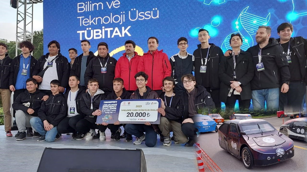 Safranbolu Ahi Evran Mesleki ve Teknik Anadolu Lisesi öğrencileri tarafından geliştirilen Safrantech Elektrikli Aracı, TEKNOFEST yarışmasında Türkiye üçüncüsü oldu.