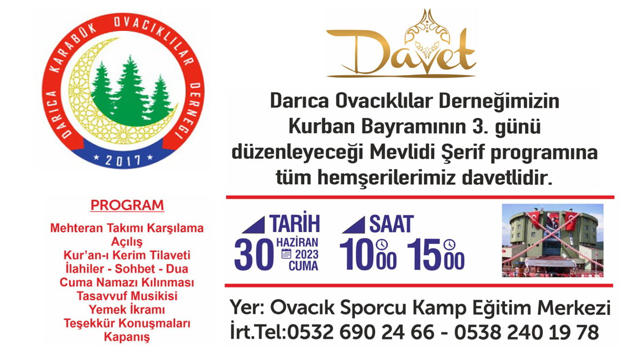 Merkezi Kocaeli Darıca’da bulunan Darıca Karabük Ovacıklılar Derneği, düzenlediği etkinliklere bir yenisini daha ekledi.