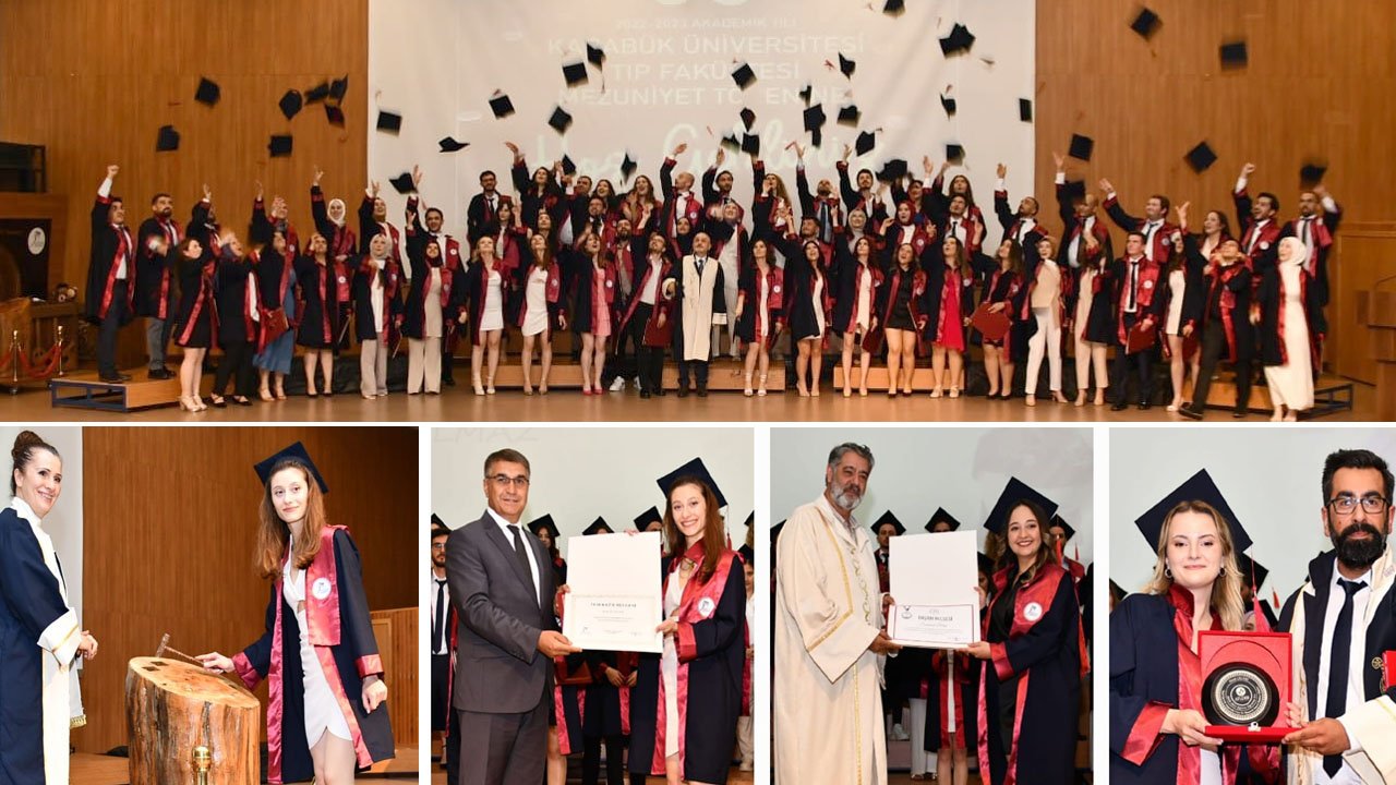 Karabük Üniversitesi (KBÜ) Tıp Fakültesi’ni başarı ile tamamlayan 58 öğrenci mezuniyet coşkusu yaşadı.