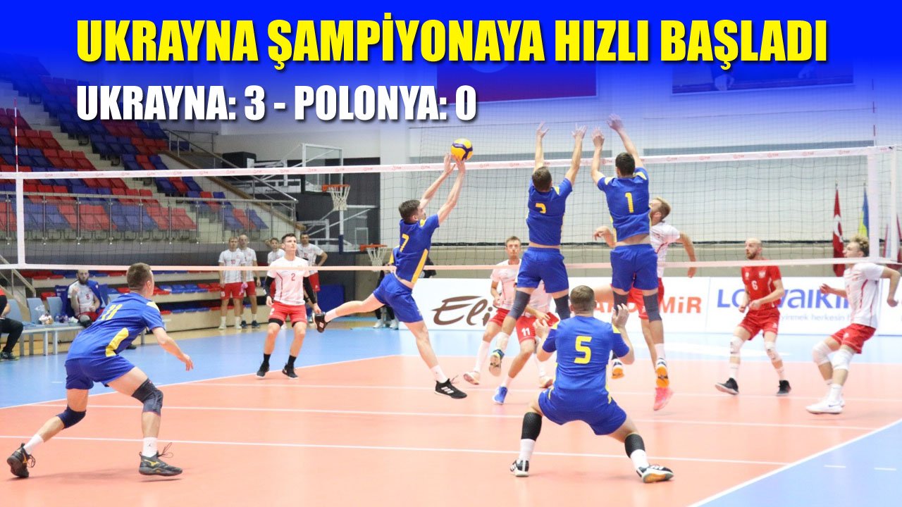 Karabük'te düzenlenen 11. Avrupa İşitme Engelliler Voleybol Şampiyonası kapsamında Polonya ile karşı karşıya gelen Ukrayna erkek milli takımı rakibini 3-0 mağlup etti.