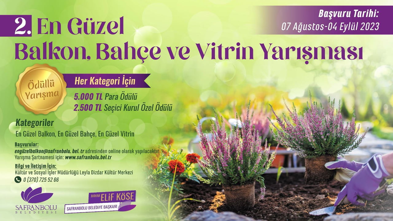 Dünya Miras Kenti Safranbolu’ya yakışan en güzel balkonlar, bahçeler ve vitrinler, ikinci kez yarışmaya hazırlanıyor. 2. En Güzel Balkon, Bahçe Ve Vitrin Yarışması için başvurular 7 Ağustos’ta başlıyor.