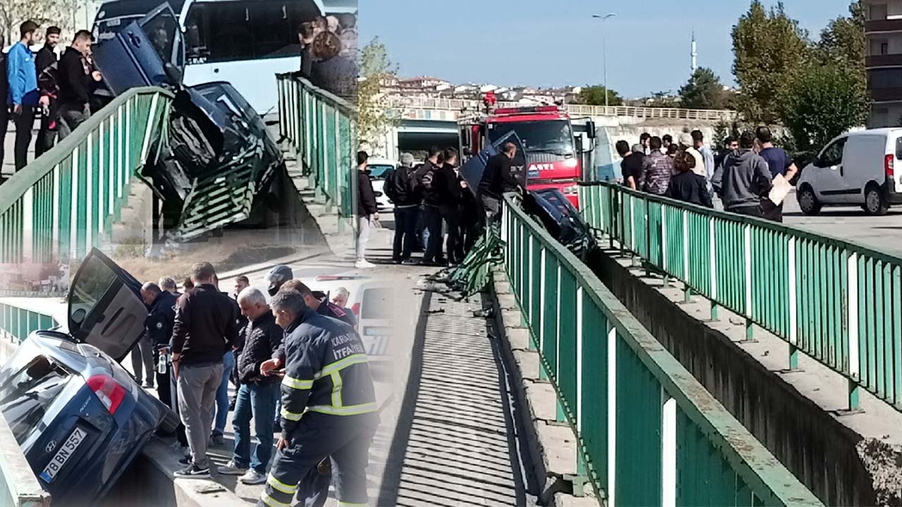 Karabük’te direksiyon hakimiyetini kaybeden otomobil sürücüsü, yol ortasındaki demir korkulukları geçerek dere yatağına düştü. Kazada araç sürücüsü yaralandı.