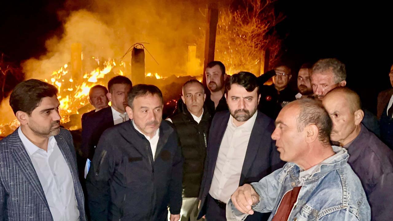 AK Parti Karabük milletvekilleri Cem Şahin ve Ali Keskinkılıç, yangınların çıktığı Ovacık ilçesi Gümüşler Mahallesi'nde incelemede bulundu.