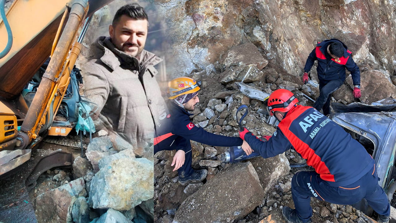 Karabük'ün Yenice ilçesinde yol çalışması sırasında iş makinesinin üzerine kayaların düşmesi sonucu 1 kişi hayatını kaybetti.