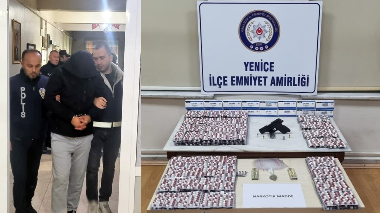 Karabük'ün Yenice ilçesinde düzenlenen operasyonda onlarca kutu uyuşturucu hap ve esrar ile yakalanan 4 kişi, çıkarıldıkları mahkemece tutuklandı.