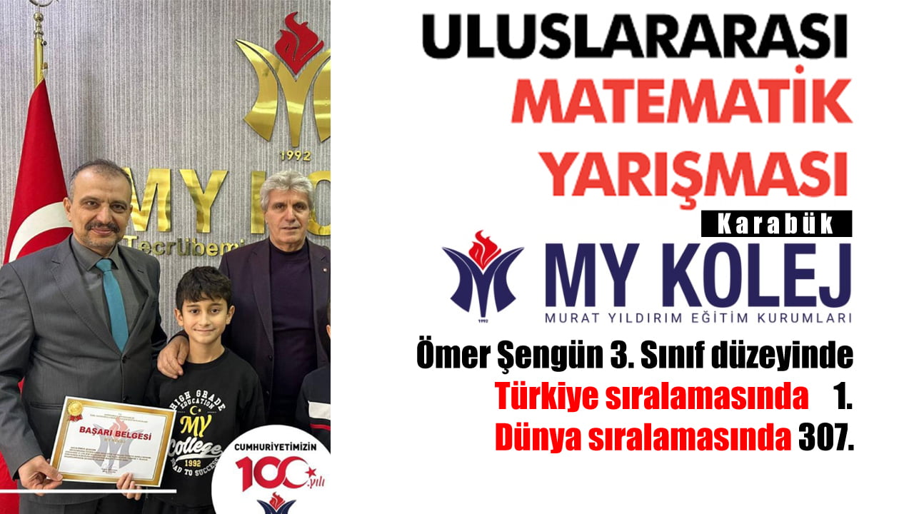 ÖMER ŞENGÜN 3. SINIF DÜZEYİNDE TÜRKİYE BİRİNCİSİ