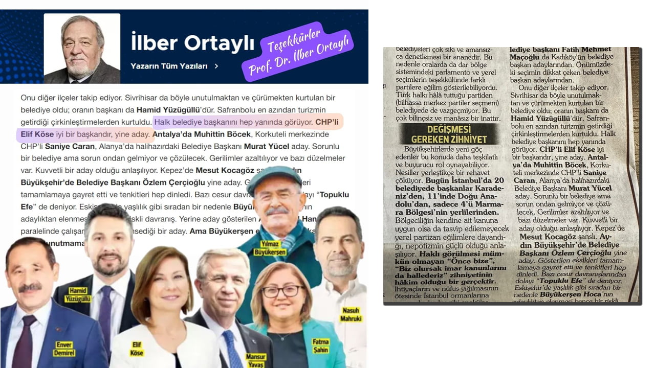 Prof. Dr. İlber Ortaylı, 17 Mart 2024 tarihli Hürriyet Gazetesi ‘İlber Hoca’yla Pazar Buluşması’ köşesinde seçimleri kaleme aldı.