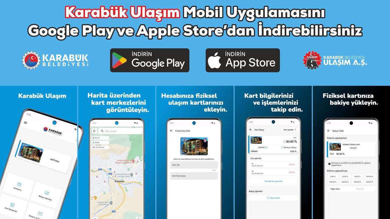 KARABÜK ULAŞIM MOBİL UYGULAMASI YAYINDA