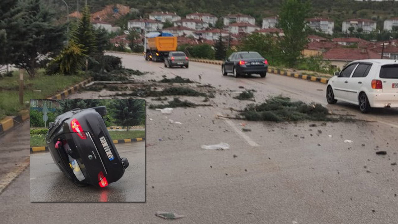 Karabük'te yağmur yağışı sonrası kayganlaşan yolda meydana gelen trafik kazasında 3 kişi yaralandı.