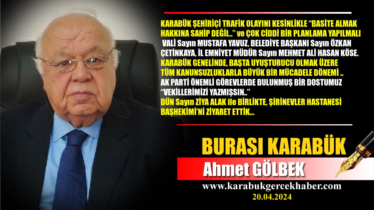 KARABÜK ŞEHİRİÇİ TRAFİK OLAYINI KESİNLİKLE “BASİTE ALMAK HAKKINA SAHİP DEĞİL..” ve ÇOK CİDDİ BİR PLANLAMA YAPILMALI