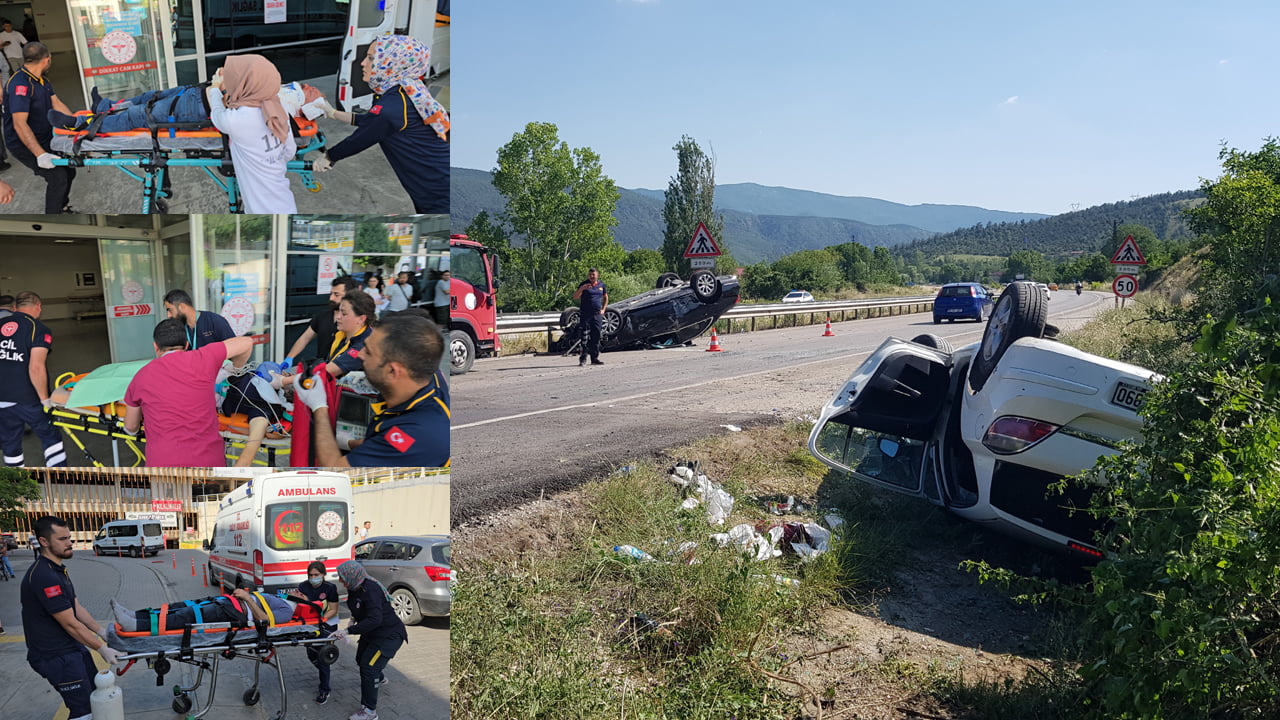 Karabük'te aynı istikamette seyreden iki otomobil çarpışarak takla attı. Kazada 1 kişi öldü 5 kişi yaralandı.