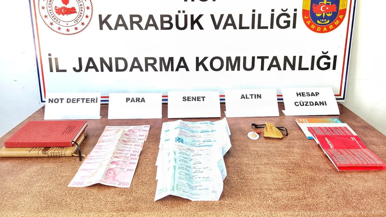 Karabük'te jandarma ekiplerinin düzenlediği operasyonda tefecilik yaptığı tespit edilen 1 kişi gözaltına alındı.