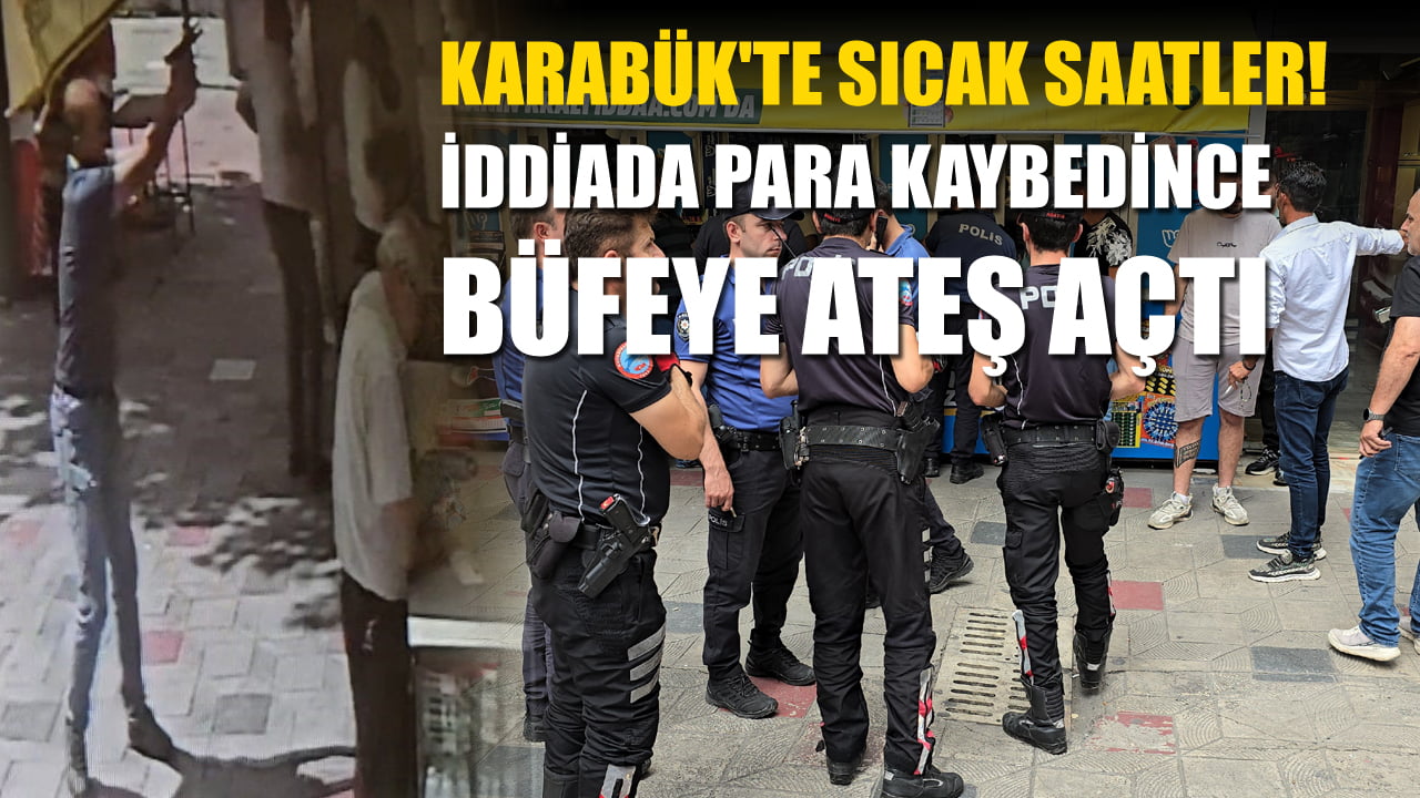 Karabük'te bir kişi oynadığı iddia sonucu para kaybedince büfeye ateş açarak kaçtı. Yaşanan o anlar güvenlik kamerasına yansırken, silahlı saldırıyı yapan şahıs kısa sürede yakalandı.