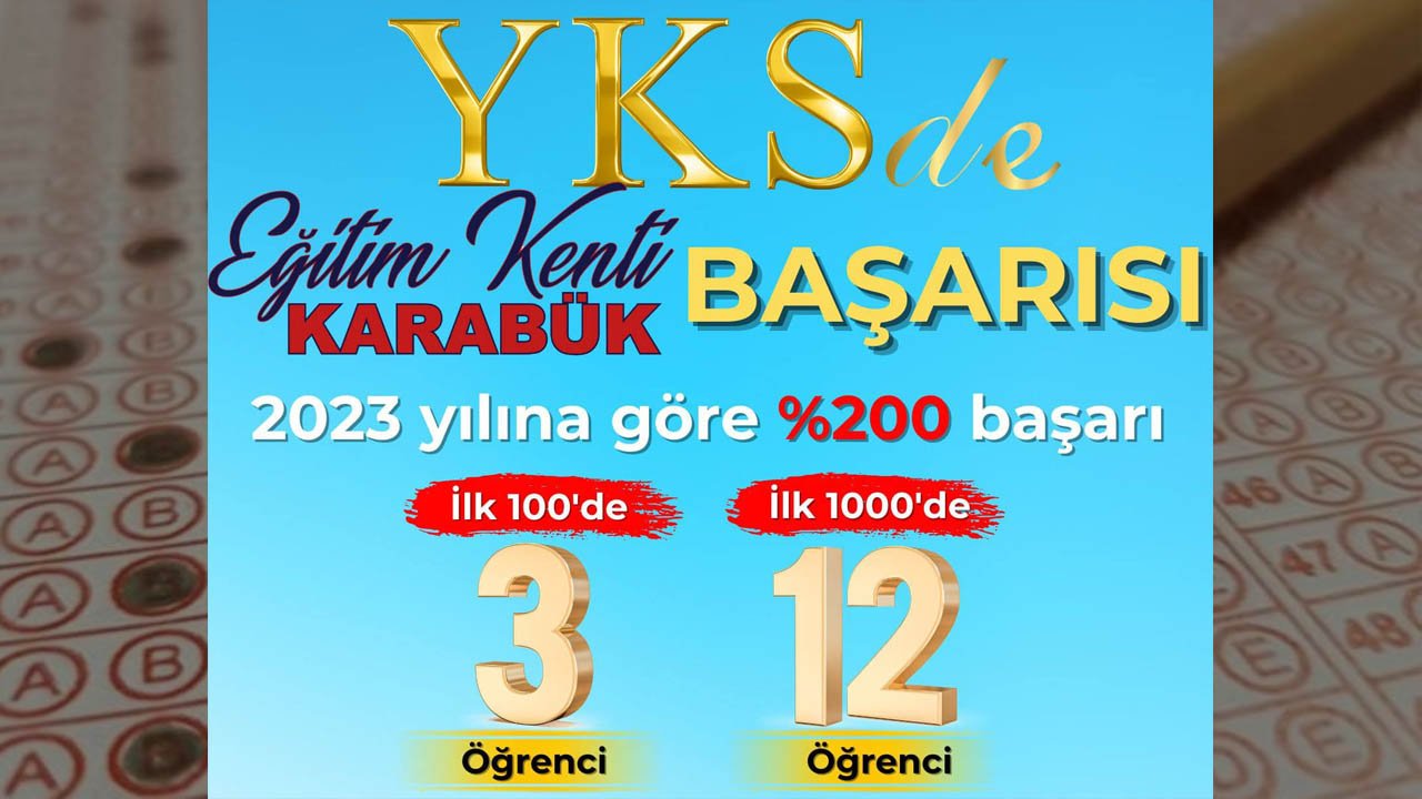 Yüzbinlerce öğrencinin, merakla beklediği Yüksek Öğretim Kurumları (YKS) sonuçları açıklandı. Karabük, 2024 yılı YKS'de, bir önceki yıla göre %200 başarı artışı gösterdi.