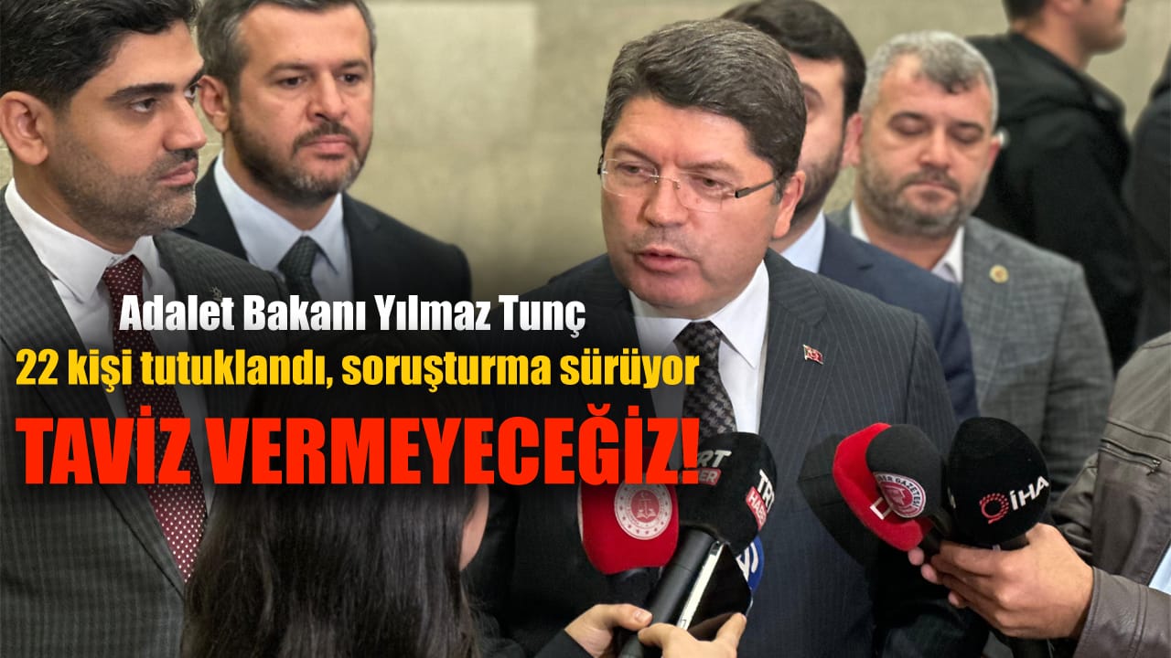 Adalet Bakanı Yılmaz Tunç, Karabük’te katıldığı AK Parti Merkez İlçe Başkanlığı kongresi sonrası gazetecilerin gündeme ilişkin sorularını yanıtladı.