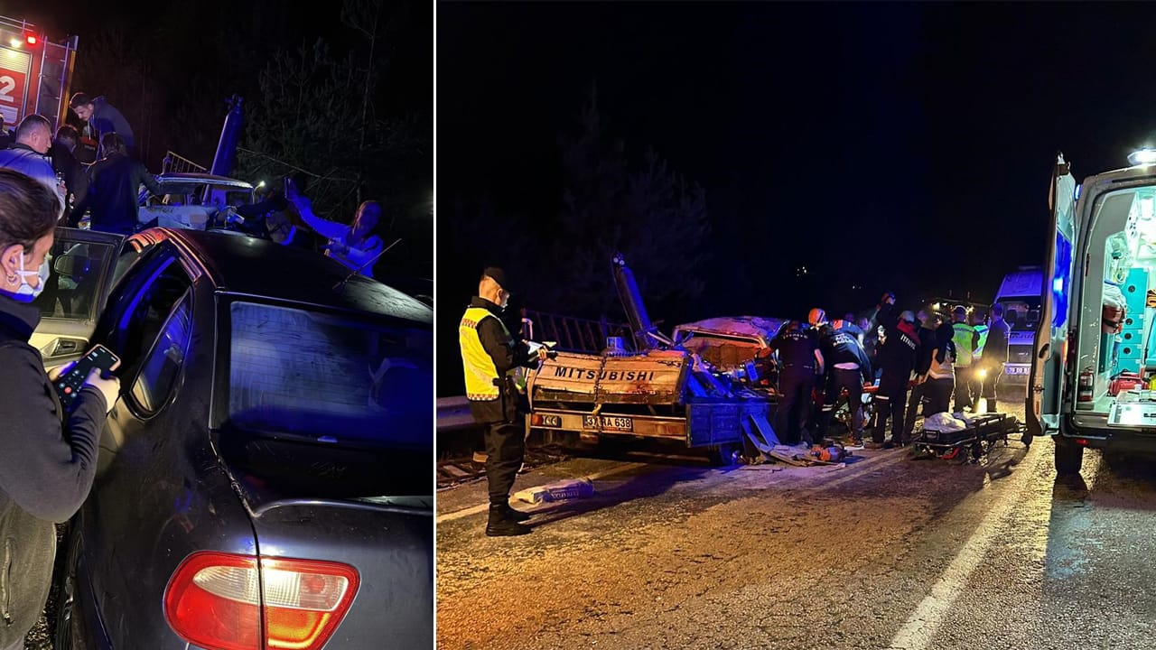 Karabük'ün Eflani ilçesinde otomobil ile kamyonetin çarpışması sonucu meydana gelen kazada 5 kişi yaralandı.