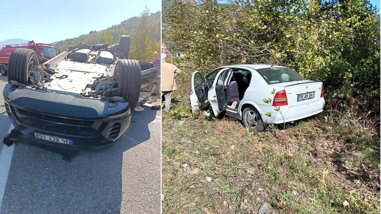 Karabük’ün Yenice ilçesinde iki otomobilin çarpıştığı kazada 6 kişi yaralandı.