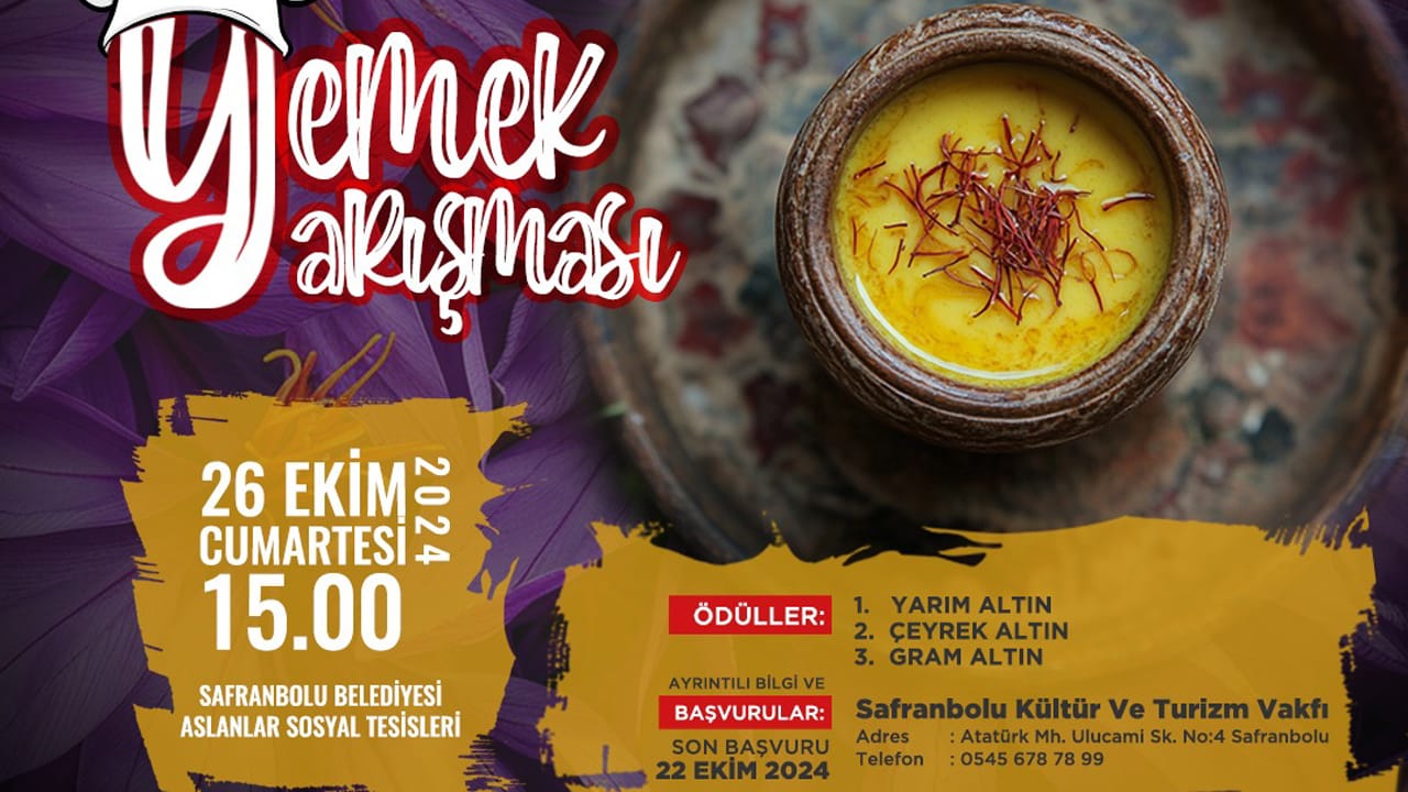 Safranbolu’nun geleneksel festivali olan Safran Festivali, bu yıl 25-27 Ekim tarihleri arasında 8. kez düzenlenecek.