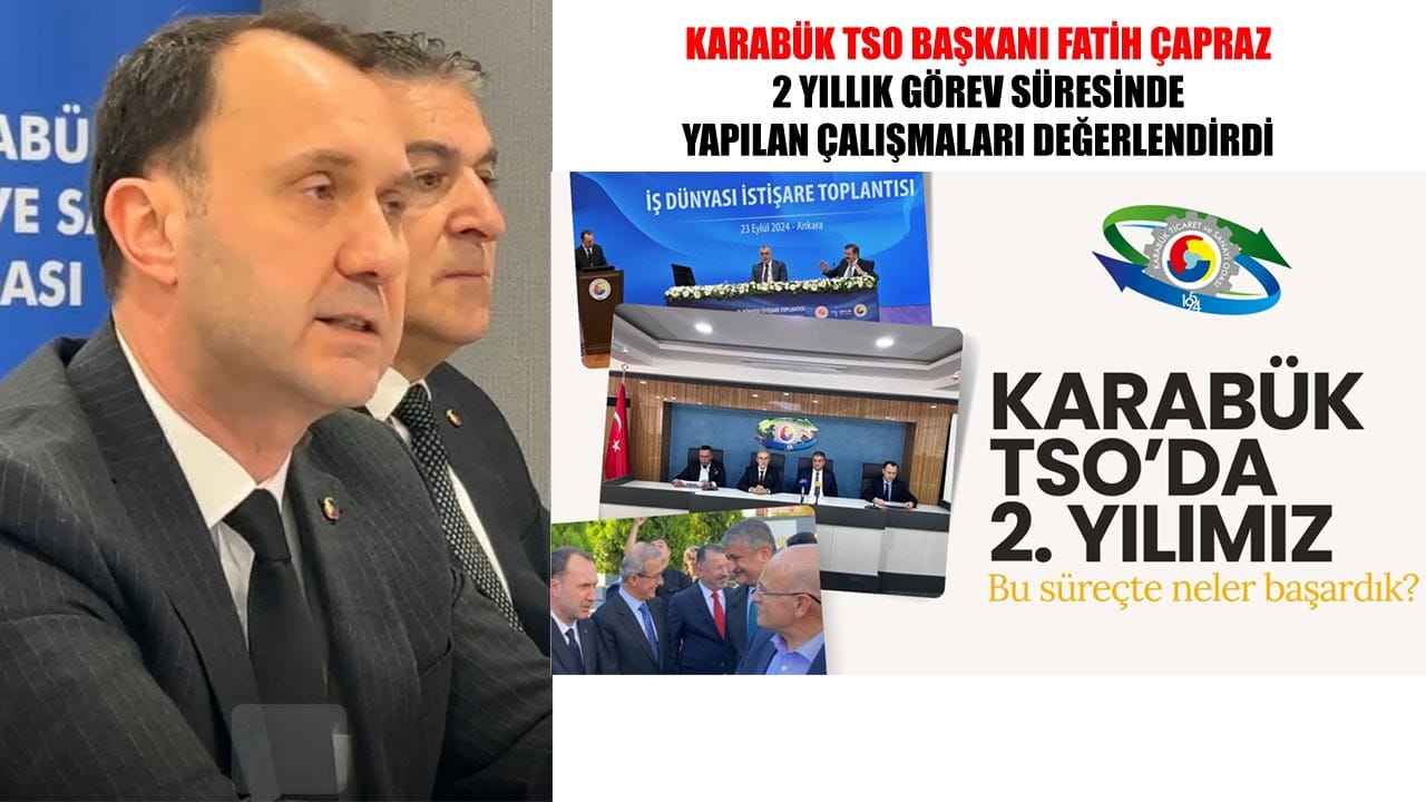 Karabük Ticaret ve Sanayi Odası (KTSO) Yönetim Kurulu Başkanı Fatih Çapraz, basınla gerçekleştirdiği istişare toplantısında iki yıllık süreçte gerçekleştirilen etkinlik ve çalışmaları kamuoyu ile paylaştı.