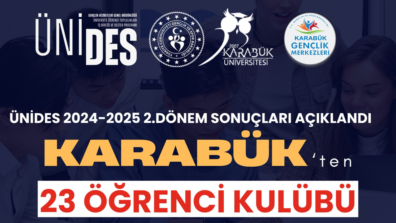 Gençlik Hizmetleri Genel Müdürlüğü tarafından yürütülen Üniversite Öğrenci Toplulukları İş Birliği ve Destek Programı (ÜNİDES) kapsamında, 2024-2025 yılı 2. dönem başvuru sonuçları açıklandı.