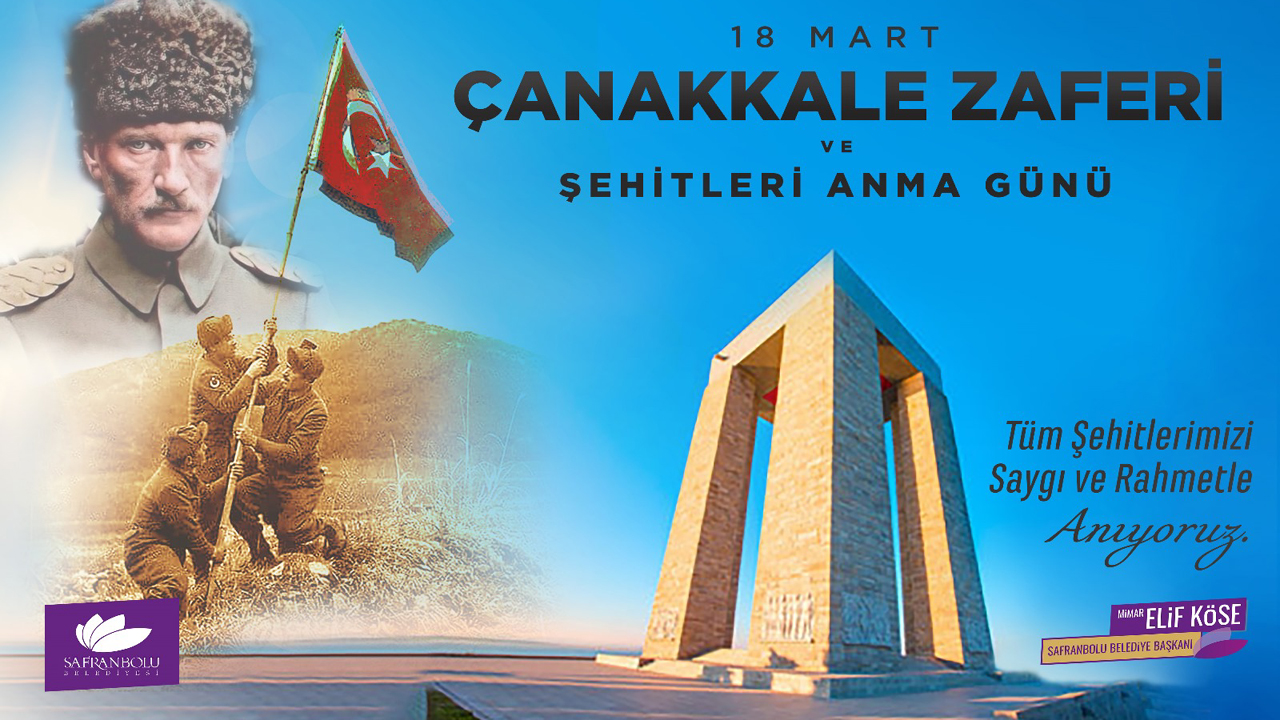 Safranbolu Belediye Başkanı Mimar Elif Köse, 18 Mart Çanakkale Zaferi ve Şehitleri Anma Günü dolayısıyla yayımladığı mesajda, Türk milletinin azim, irade ve inancının destansı bir zaferle taçlandığı bu tarihi günü gururla andı.