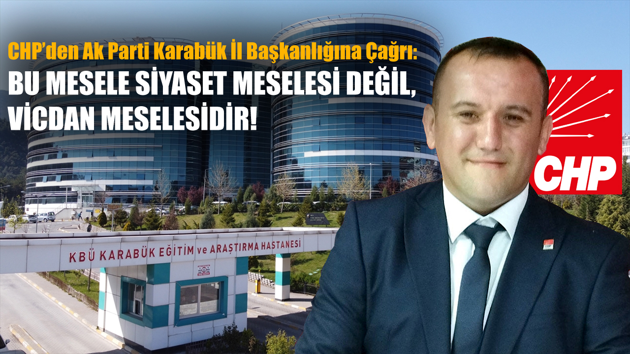 Cumhuriyet Halk Partisi (CHP) Karabük Merkez İlçe Başkanı Ali Yavuz, Karabük’te sağlık alanında hastane yetersizliğine değinerek “Buradan AK Parti Karabük İl Başkanı’na ve yönetimine de açık çağrıda bulunuyoruz: Gelin, bu hayırlı işin öncüsü olun. Karabük’ün sağlık sorununu hep birlikte çözelim.” açıklamasında bulundu.