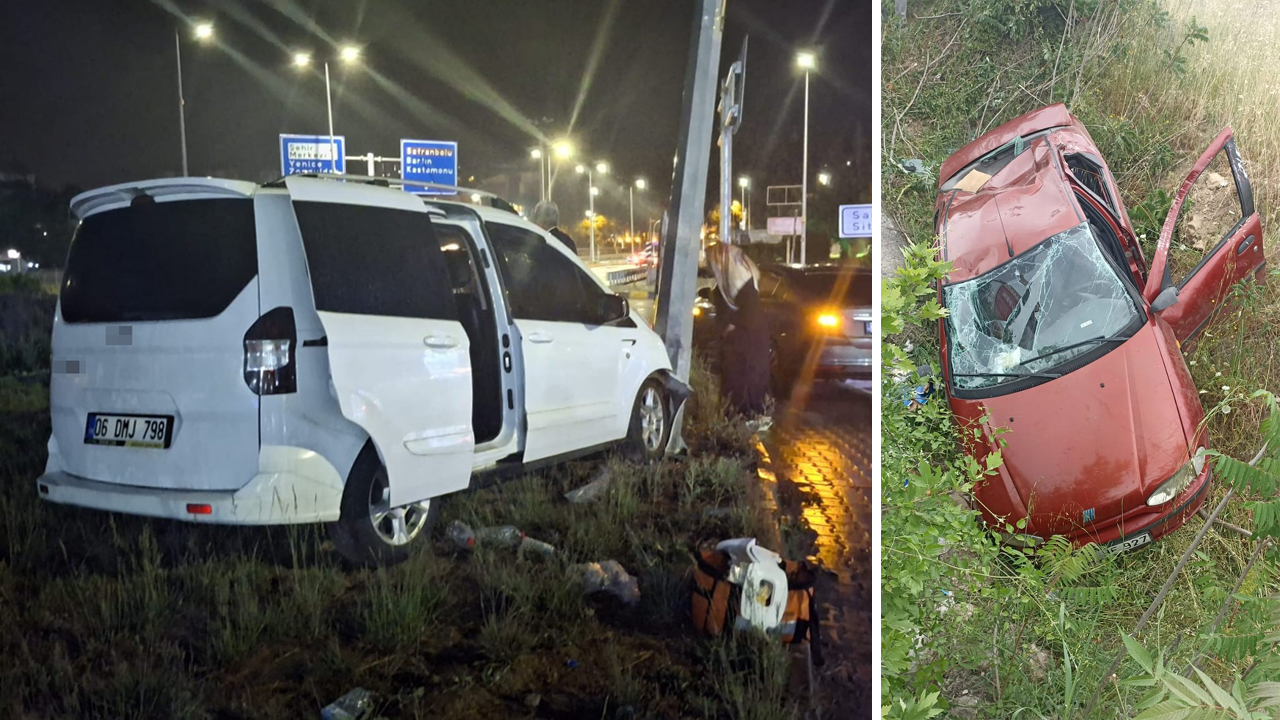 Karabük’te meydana gelen iki ayrı trafik kazasında 5 kişi yaralandı.