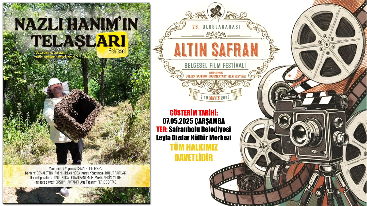 “Nazlı Hanım’ın Telaşları” belgeseli, Safranbolu Uluslararası Altın Safran Belgesel Film Festivali etkinlikleri kapsamında gösterime giriyor.