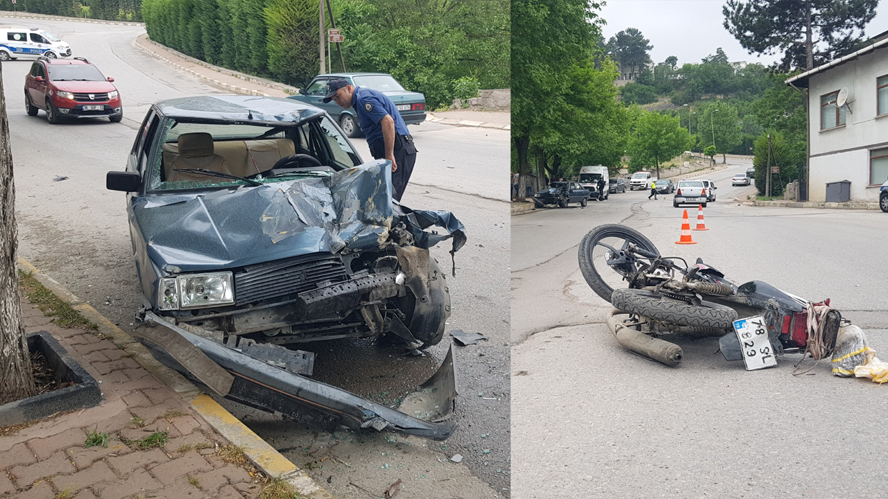 Karabük'ün Safranbolu ilçesinde otomobille motosikletin çarpıştığı kazada 3 kişi yaralandı.