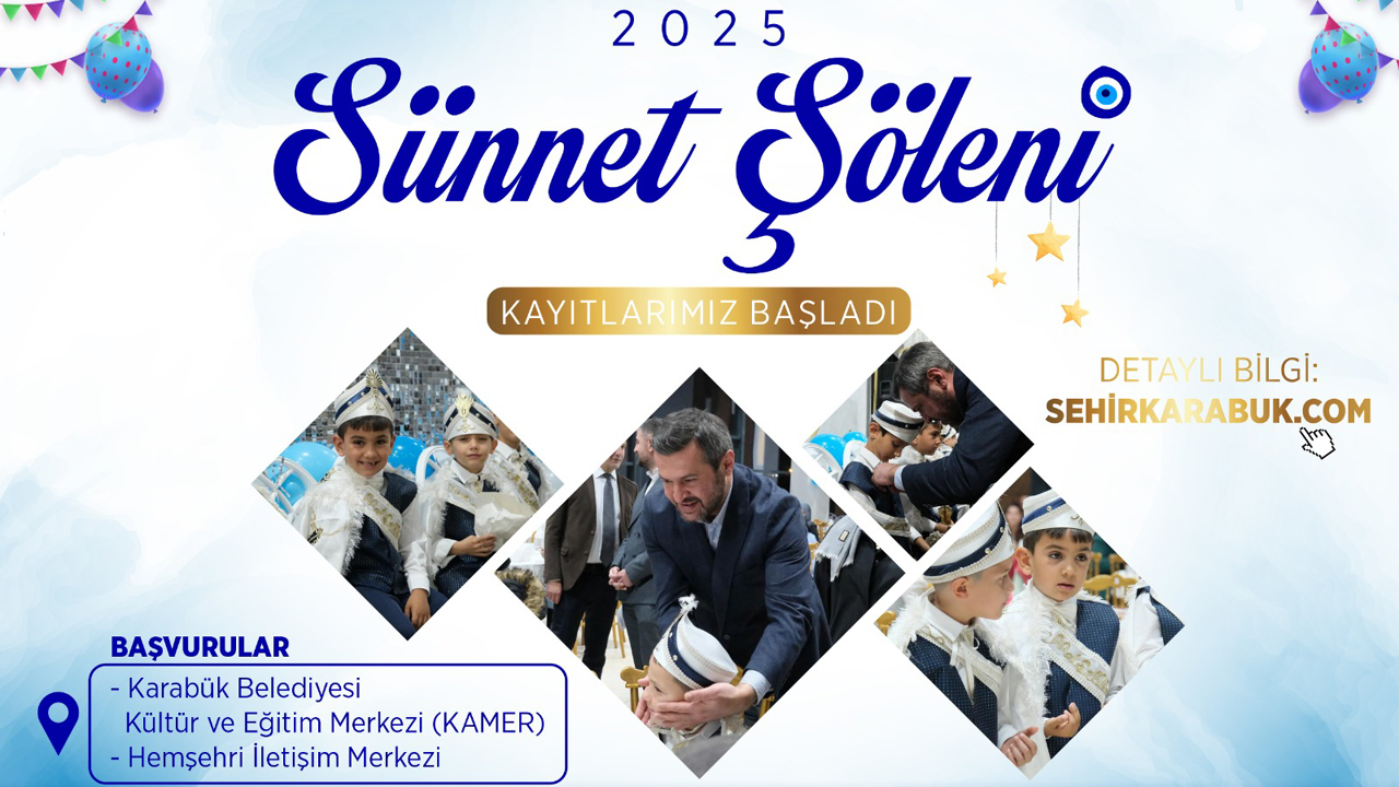 Karabük Belediyesi, sosyal belediyecilik anlayışı doğrultusunda geleneksel hâle getirdiği Sünnet Şöleni organizasyonunun 2025 yılı başvuru sürecini başlattı.