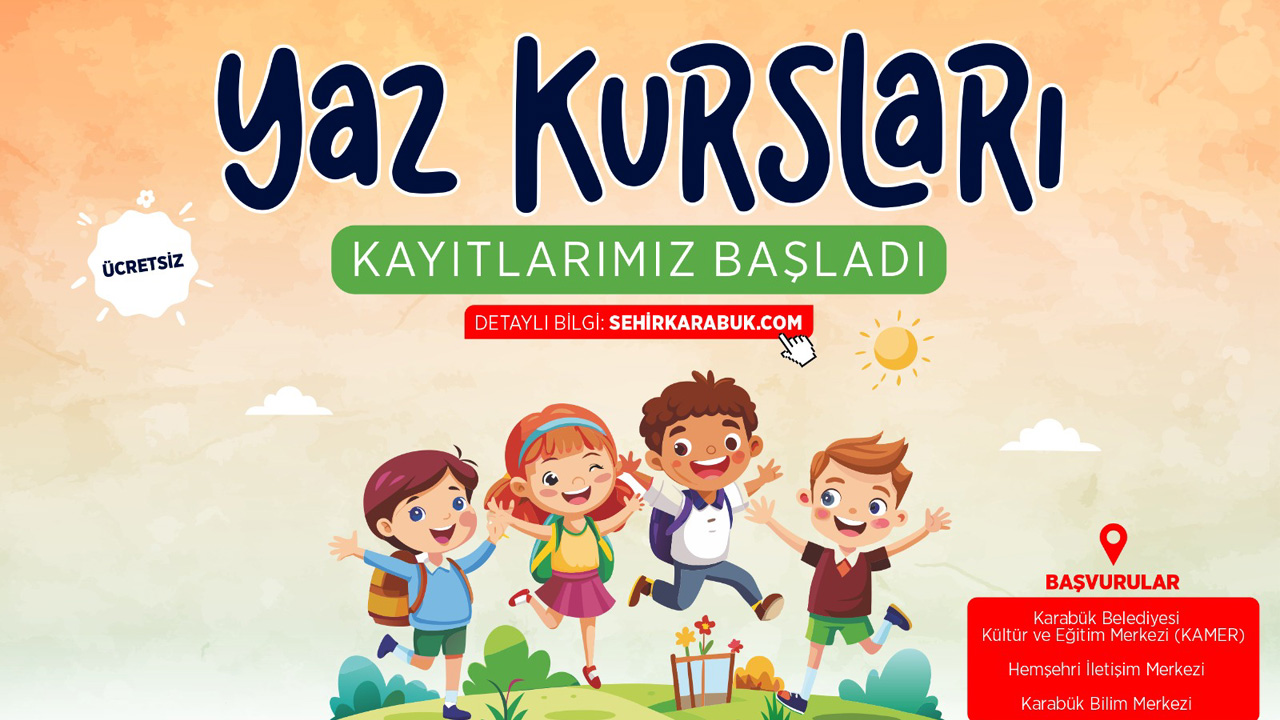 Karabük Belediyesi, yaz mevsimine özel olarak hazırladığı kapsamlı eğitim ve etkinlik programıyla bu yıl da çocuklardan yetişkinlere kadar her yaş grubuna hitap eden kursları Karabüklülerle buluşturuyor.