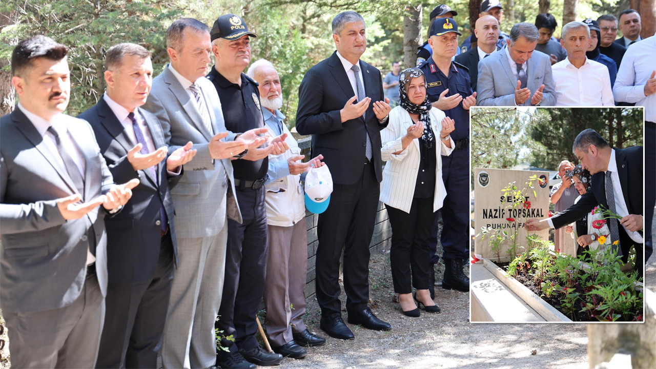 24 Haziran 1994 tarihinde, Şırnak İli İdil İlçesi'nde teröristlerce gerçekleştirilen hain saldırıda şehit olan Özel Harekat Polisi Nazif Topsakal, şehadetinin sene-i devriyesinde kabri başında dualarla anıldı.