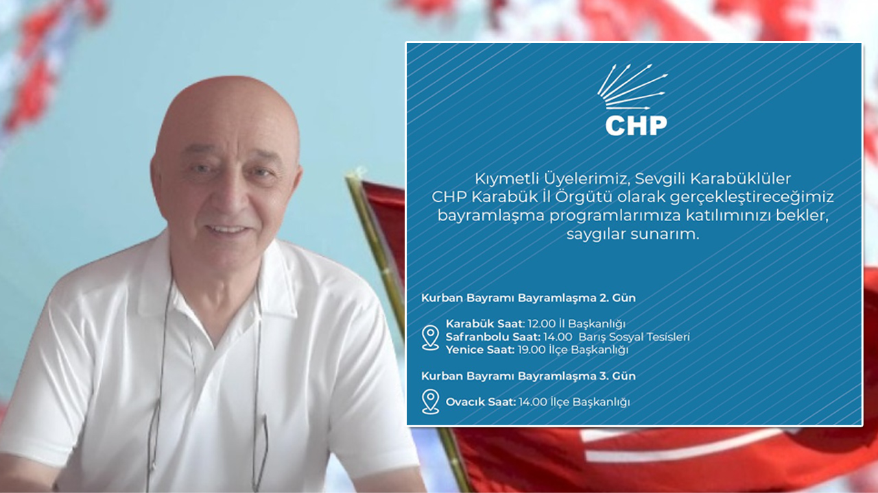 Cumhuriyet Halk Partisi (CHP) Karabük İl Başkanı Vedat Yaşar, Kurban Bayramı dolayısıyla yazılı bir mesaj yayımladı.