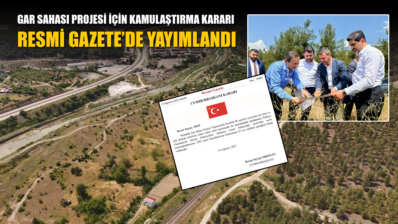 Karabük şehir merkezinde yer alan mevcut tren garı sahasının tahliyesi ve yeni gar alanının Aşağıkızılcaören mevkiinde inşası için önemli bir adım atıldı.