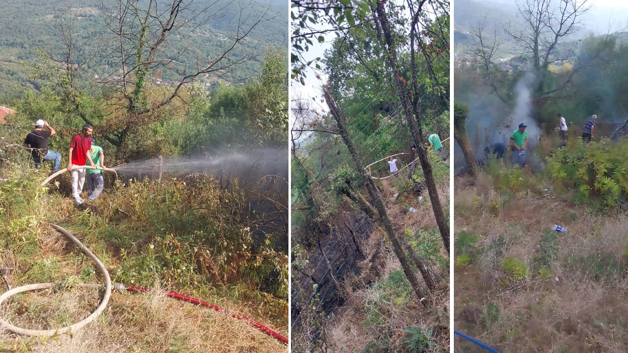 Karabük'ün Yenice ilçesine bağlı Değirmenyanı köyünde otluk alanda çıkan yangın evlere ve ormanlık alana sıçramadan söndürüldü.