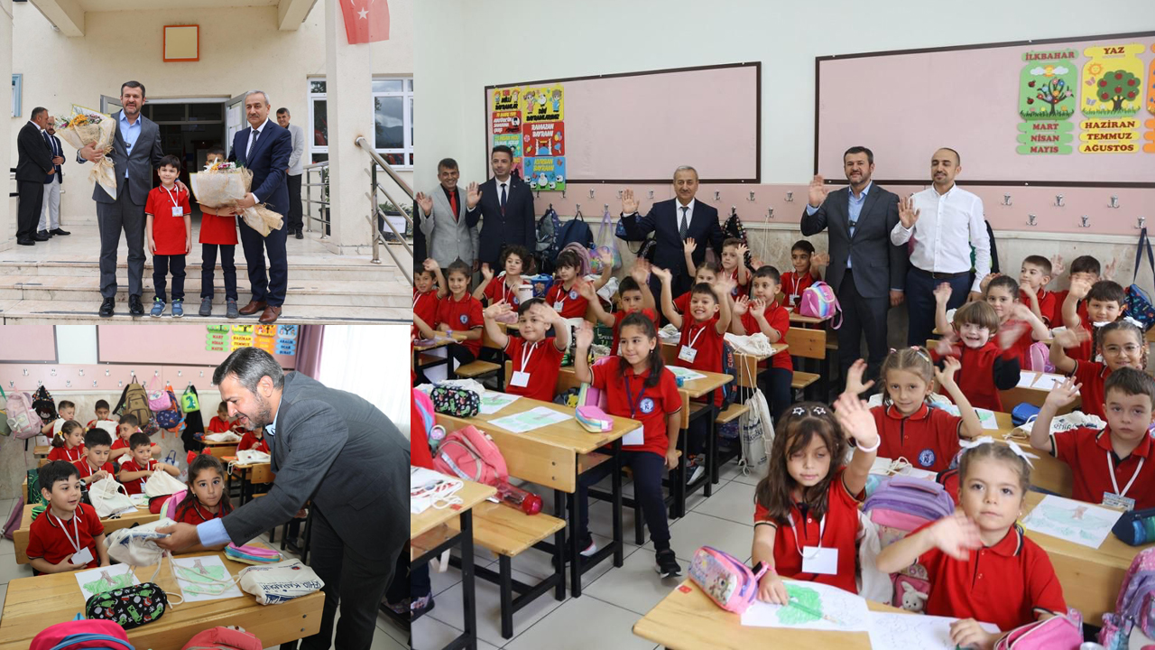 Karabük Belediye Başkanı Özkan Çetinkaya, Karabük İl Milli Eğitim Müdürü Nevzat Akbaş ile birlikte, Kılavuzlar İlkokulu’nu ziyaret ederek, eğitim hayatına ilk adımlarını atan öğrencilere özel olarak hazırlanan “Okula Başlangıç Setleri”ni dağıttı.