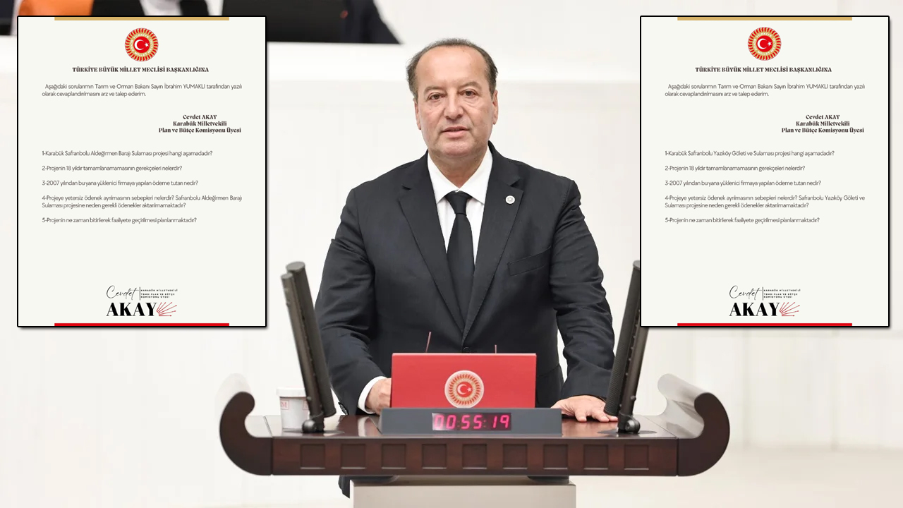 Cumhuriyet Halk Partisi (CHP) Karabük Milletvekili ve TBMM Plan ve Bütçe Komisyonu üyesi Cevdet Akay, Safranbolu’daki yıllardır tamamlanamayan sulama projelerini Meclis gündemine taşıdı.