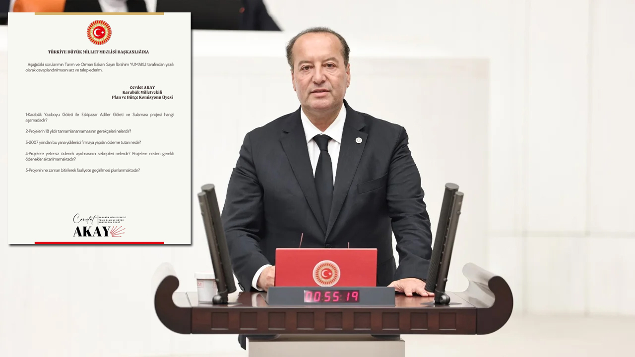 Cumhuriyet Halk Partisi (CHP) Karabük Milletvekili ve TBMM Plan Bütçe Komisyonu Üyesi Cevdet Akay, Karabük’te yapımı yıllardır süren sulama projelerini gündeme taşıdı.