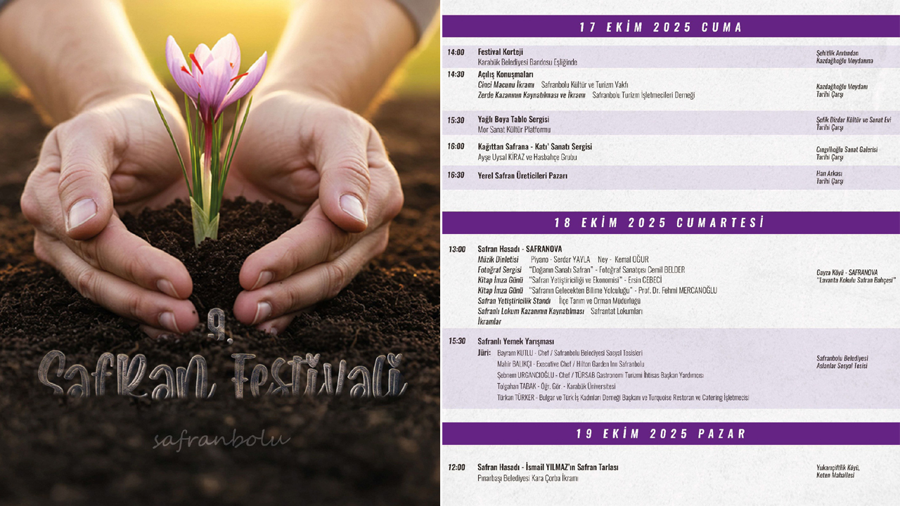 SAFRANBOLU 9. SAFRAN FESTİVALİ 17-19 EKİM’DE BAŞLIYOR