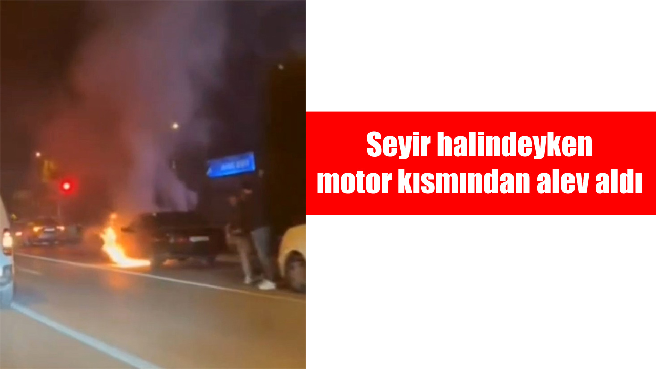 KARABÜK’TE SEYİR HALİNDEKİ OTOMOBİL ALEV ALDI