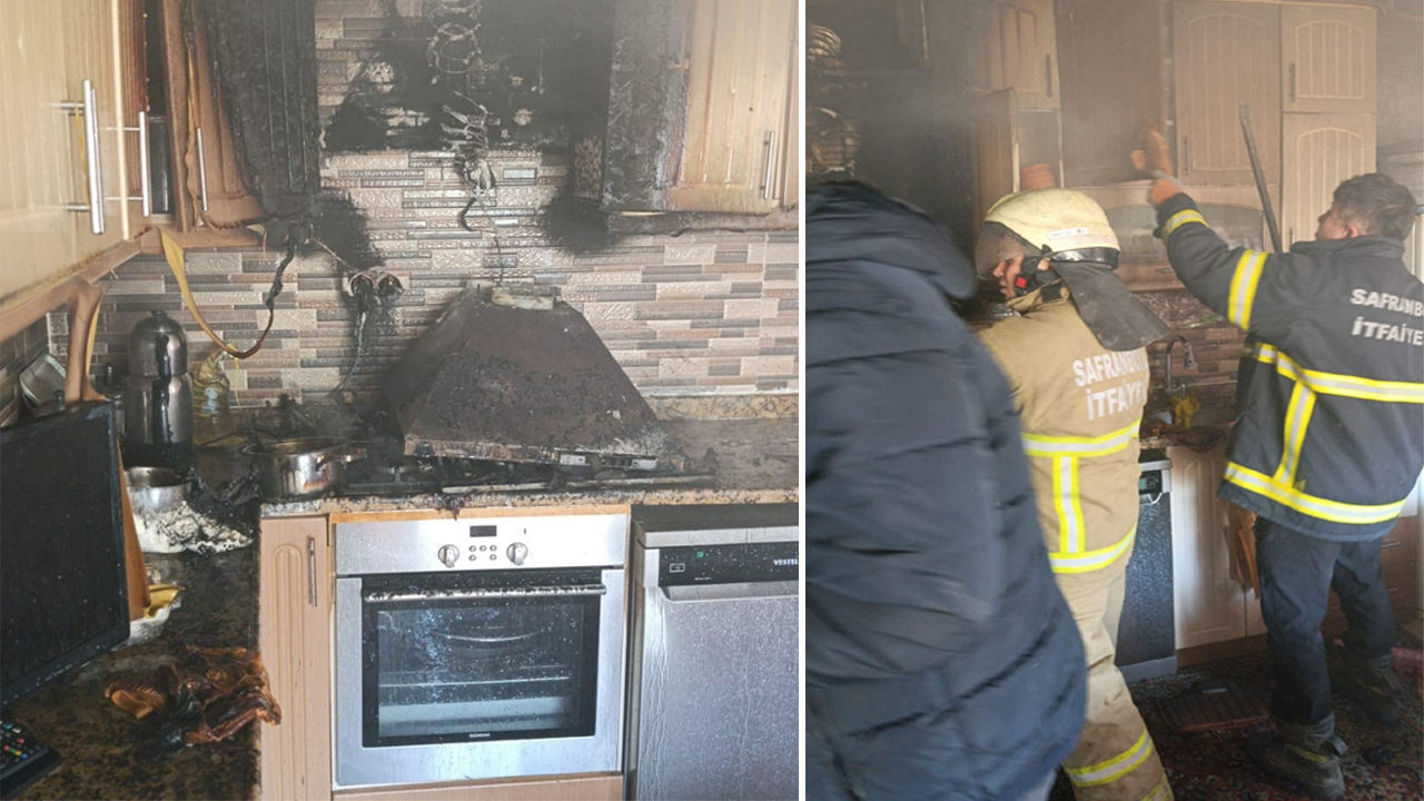 EVİN MUTFAĞINDA ÇIKAN YANGIN SÖNDÜRÜLDÜ