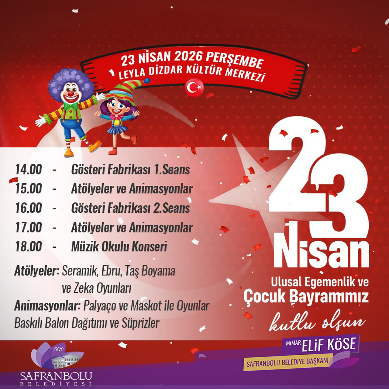 Safranbolu Belediyesinden cocuklara aktivite dolu 23 Nisan coskusu 1