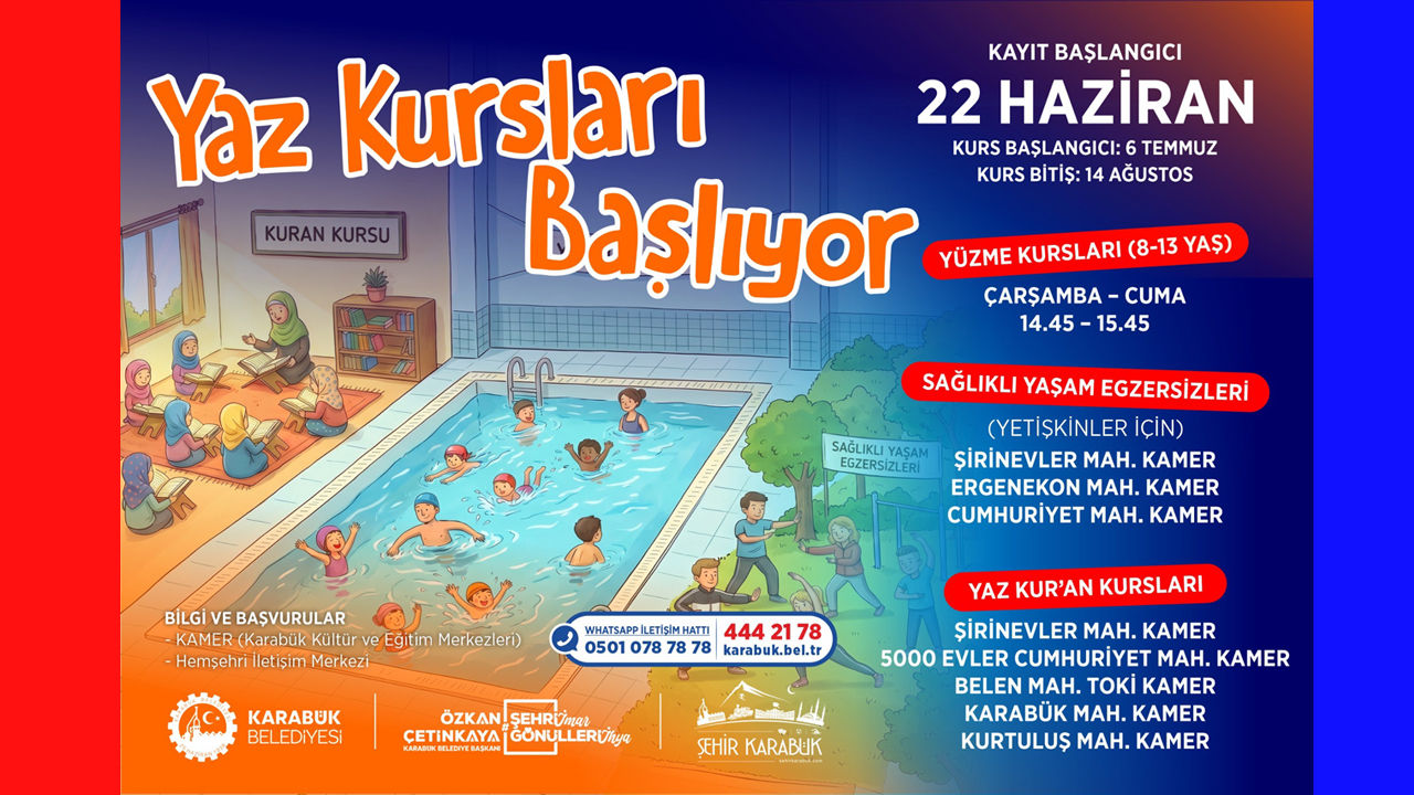 KARABÜK’TE YAZ KURSLARI İÇİN KAYITLAR BAŞLADI