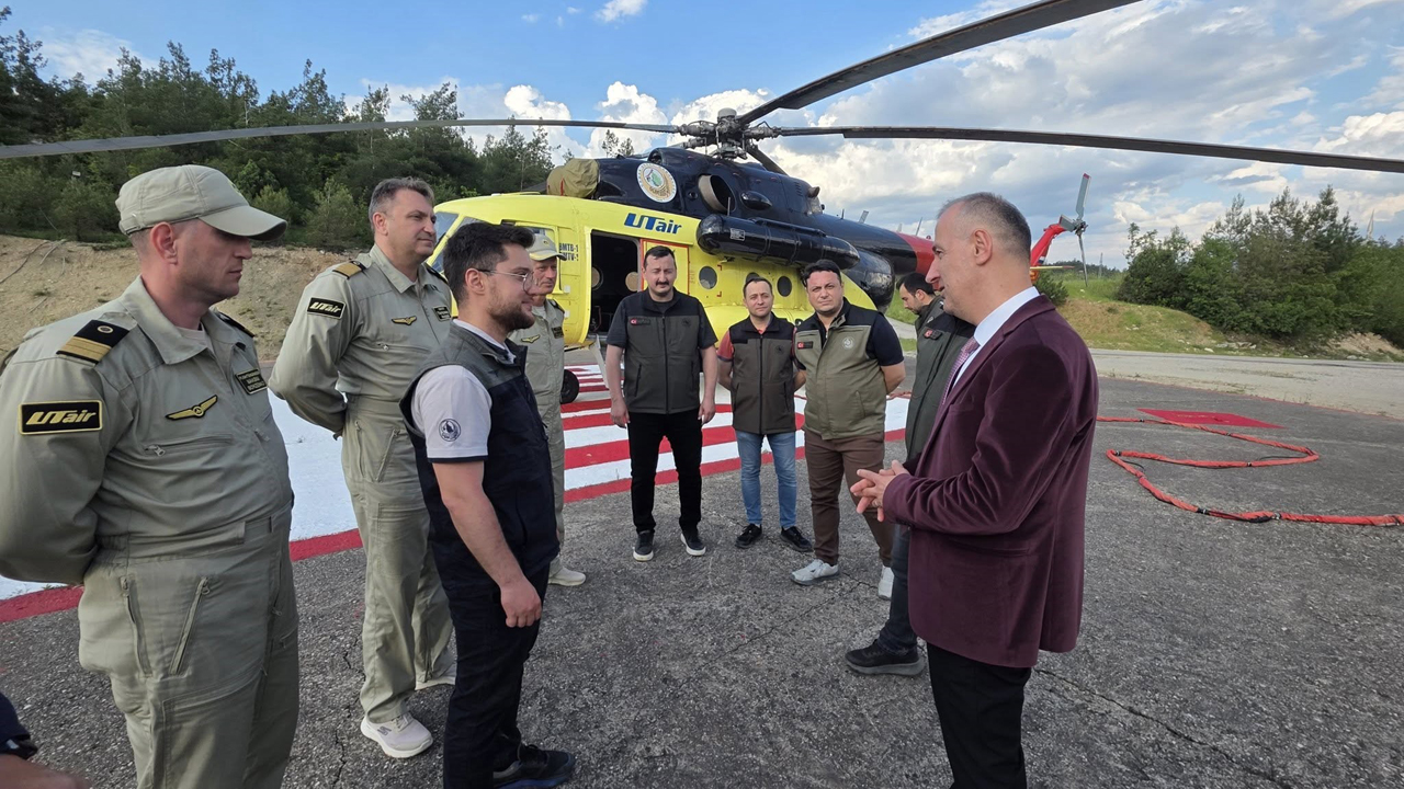 YANGIN SÖNDÜRME HELİKOPTERİ KARABÜK’TE GÖREVE BAŞLADI
