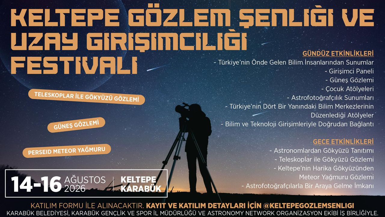 KELTEPE GÖZLEM ŞENLİĞİ VE UZAY GİRİŞİMCİLİĞİ FESTİVALİ BAŞLIYOR