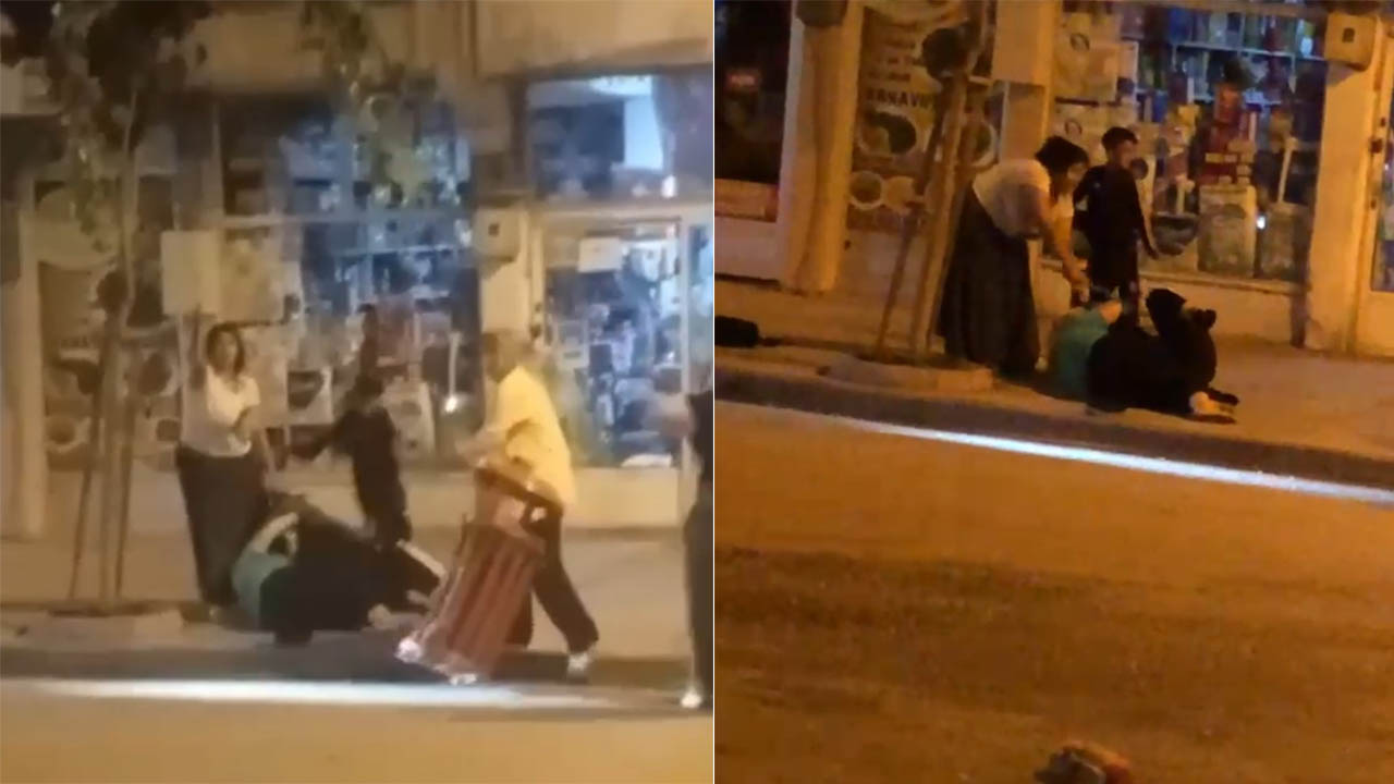 CADDE ORTASINDA SOPALI KAVGA: 1 YARALI